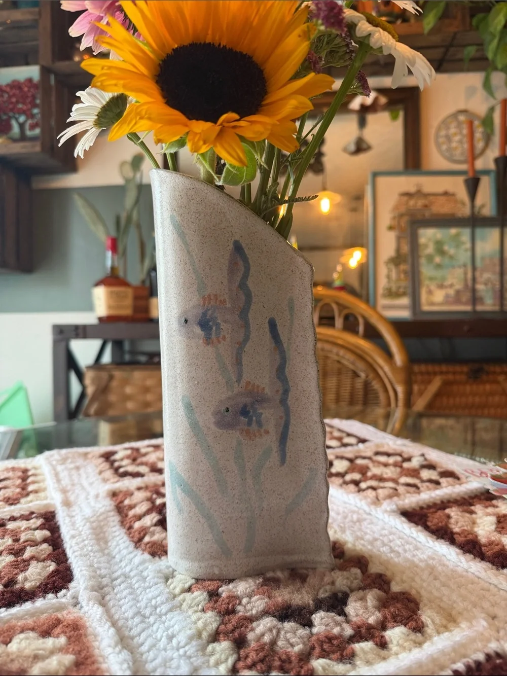 Handmade Ceramic Fish Vase